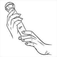 Microphone Sound Increase the volume of your voice Microphone in hand Cartoon style vector