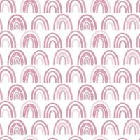 Pink rainbow muted pastel colors seamless pattern. Scandinavian minimalistic pattern. Hand-drawn vector illustration. Design for textiles, packaging, wrappers