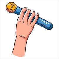 Microphone Sound Increase the volume of your voice Microphone in hand Cartoon style vector