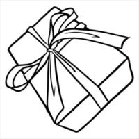 Present Gift wrapped with a bow Beautiful decoration of gifts Cartoon style vector