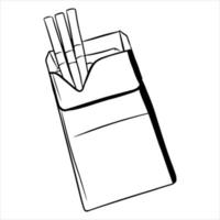 Cigarettes The harm from smoking A pack of cigarettes Cartoon style vector