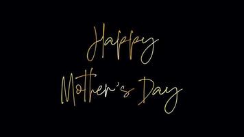 Loop Happy Mothers Day isolated gold handwritting text video