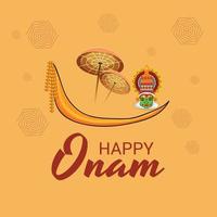 Ilustración vectorial de un fondo de celebración para happy onam vector