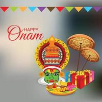 Ilustración vectorial de un fondo de celebración para happy onam vector