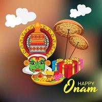 Vector illustration of a celebration background for Happy Onam