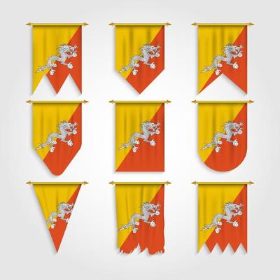 Bhutan Flag in Different Shapes, Flag of Bhutan in Various Shapes