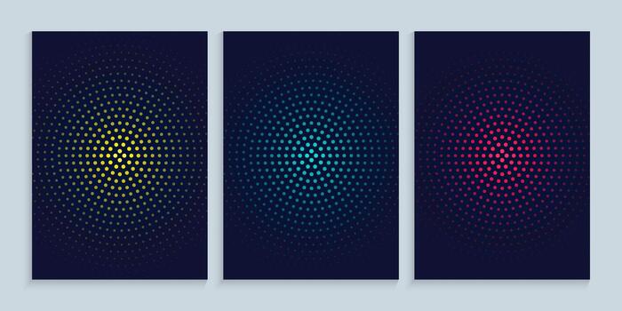 Minimal cover design template set with abstract circles vector