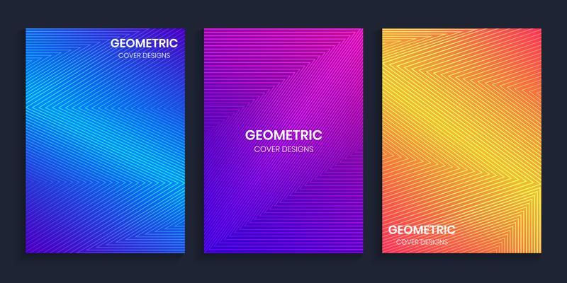 Minimal Cover design template with a gradient background and geometric lines