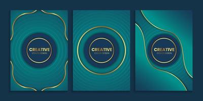 Luxury cover background with wavy shapes vector