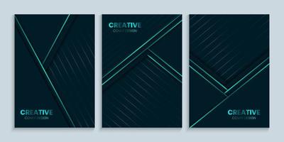 Set of luxury cover background with overlap layer vector