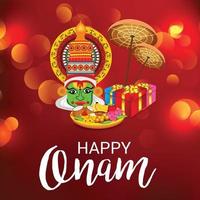 Ilustración vectorial de un fondo de celebración para happy onam vector