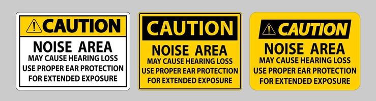 Caution PPE Sign Noise Area May Cause Hearing Loss Use Proper Ear Protection For Extended Exposure vector