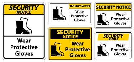 Security Notice Wear protective footwear sign on transparent background vector