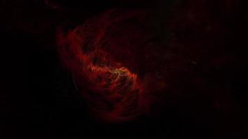exploração do espaço para nebulosa 3d vermelha com brilho misterioso