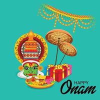 Ilustración vectorial de un fondo de celebración para happy onam vector