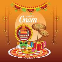 Vector illustration of a celebration background for Happy Onam