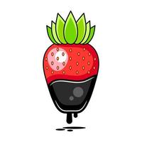 Chocolate Dipped Strawberry Vector Illustration