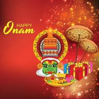 Ilustración vectorial de un fondo de celebración para happy onam vector