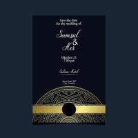 Luxury gold mandala ornate background for wedding invitation vector