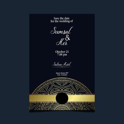 Luxury gold mandala ornate background for wedding invitation