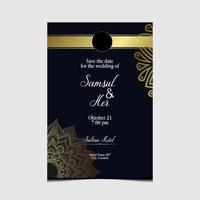 Luxury gold mandala ornate background for wedding invitation vector