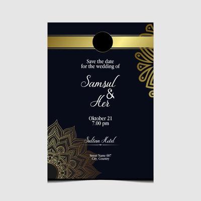 Luxury gold mandala ornate background for wedding invitation