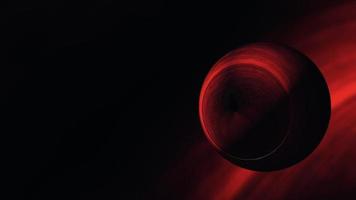 lus gloeiende rode bal draaien in donkere ruimte video