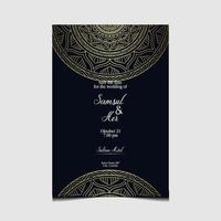 Luxury gold mandala ornate background for wedding invitation vector