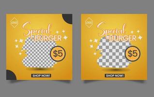 Food culinary for social media promotion vector