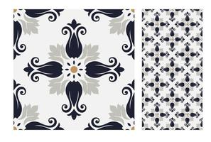 vintage tiles patterns antique seamless design vector