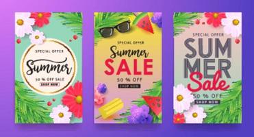 summer sale banner poster background vector