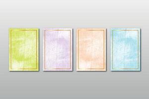 Set of watercolor hand painted background texture aquarelle abstract emerald backdrop horizontal template vector