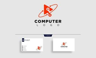 digital pointer technology creative logo template vector illustration icon element isolated