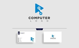 digital pointer technology creative logo template vector illustration icon element isolated