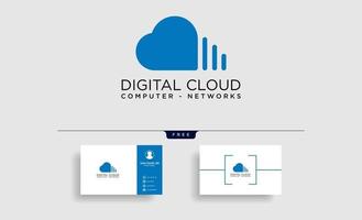 cloud digital technology line logo template vector illustration icon element isolated  vector