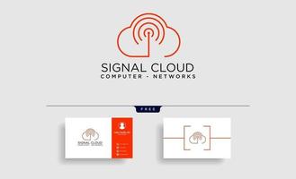 cloud digital technology line logo template vector illustration icon element isolated  vector