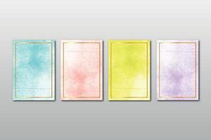 Set of watercolor hand painted background texture aquarelle abstract emerald backdrop horizontal template vector