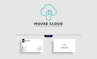 nube mouse logo plantilla vector ilustración icono elemento vector aislado