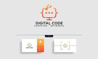 code programming monitor simple logo template vector illustration icon element isolated vector