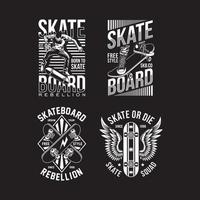 Skateboard Graphic Tshirt Collection vector