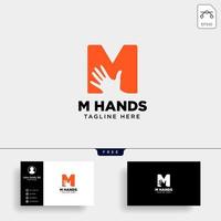 Mínimo m letra inicial mano logo plantilla vector ilustración icono elemento vector aislado