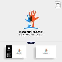 hand care non profit logo template vector illustration icon element isolated vector