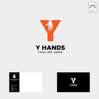 minimal Y letter initial hand logo template vector illustration icon element isolated  vector