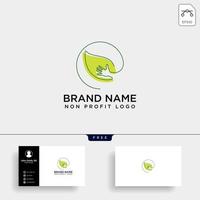 eco leaf hand care logo template vector illustration icon element isolated  vector