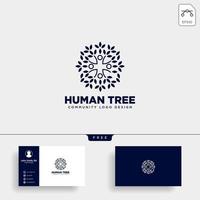 árbol humano hoja comunidad logo plantilla vector ilustración icono elemento vector aislado