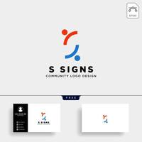 letter s community human logo template vector illustration icon element isolated vector