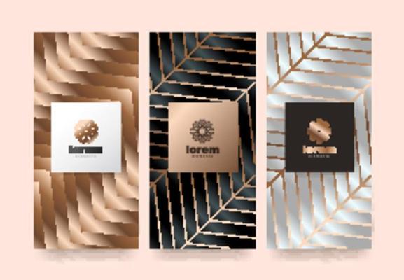 Set label templates with abstract texture for luxury products