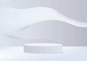 3d background products display podium scene with geometric platform background vector 3d rendering with podium stand to show cosmetic products Stage showcase on pedestal display white studio