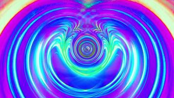 abstracte scifi veelkleurige regenbooggloed hypnotische spiraalvormige lus video