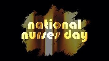NATIONAL NURSES DAY golden text badge banner loop video